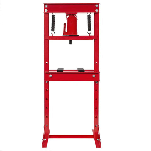 Hydraulic Shop Floor Press H Frame 12 Ton Capacity With Plate Kit Workhorse For Metalworking Bending Stamping Forming And General Fabrication Easy To Use Red Finish