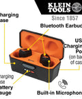 Jobsite Bluetooth Earbuds With 28 dB Noise Reduction Memory Foam Tips For Comfort Wireless Hearing Protection Charging Case