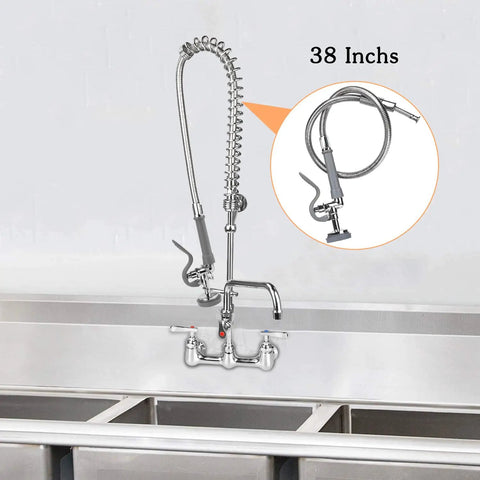 Pre Rinse Sprayer Valve Kit With 44 Inch Stainless Hose Pro Grade Sprayer Nozzle Head For Commercial Kitchen Sinks Replacement