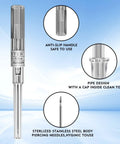Mixed Gauge Catheter Piercing Needles Kit 10Pcs Set 14G 16G 18G 20G 22G Hollow Cannula for nose and body piercing, 316L stainless steel
