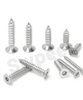 Rock Solid 170 Piece 304 Stainless Steel Screw Kit Packs 14 Sizes M3 To M6 with flat countersunk heads and Torx drive.