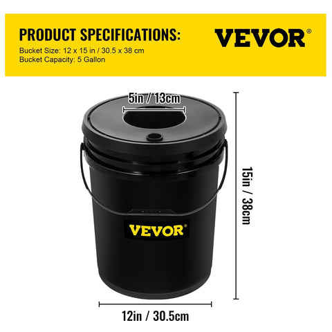 Five Bucket Deep Water Culture Hydroponic Grow System For Indoor And Outdoor Leafy Greens With 5 Gallon Buckets, shown singly