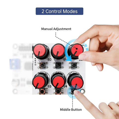 Six Channel Servo Tester And Motor Controller For RC Cars Planes And Robots With Centering Tool Over Current Protection knobs view