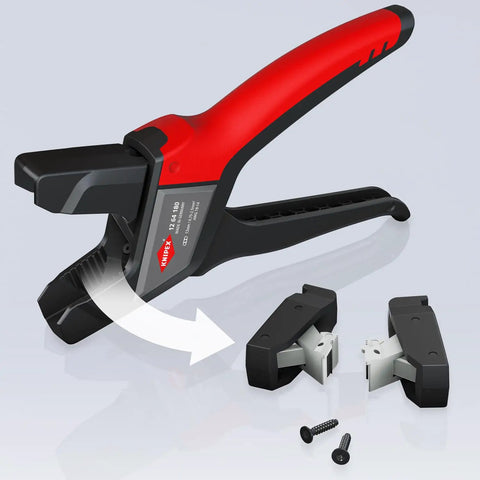 Automatic Self-Adjusting Insulation Strippers For UF And Flat Cable 10-18 AWG with front pull-through and easy one-hand grips.