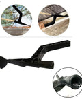 Gutter Cleaning Spoon Tool with Threaded Design for Roof Gutters and Home, showing black plastic scoop and threaded end