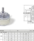 Beefy Magnetic Powder Brake 2.5kg FZ25A-1 with diagram and specifications chart for mills, conveyors, presses, and rotating machinery.