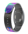 Spiral Tie Dye Skin Decal Vinyl Full Body Wrap Kit For Disney MagicBand Plus showing snug fit and colorful pattern.
