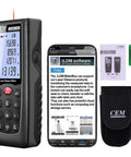Rock Solid Bluetooth Laser Distance Measurer With 229 Foot Range And IP54 Weather Defense For Zero Hassle Area Volume And Angle Tracking.