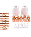 Ultimate 32pc Pt31 Plasma Cutter Consumables Kit featuring durable electrodes, high temp nozzles, and swirl cups for 40A machines.