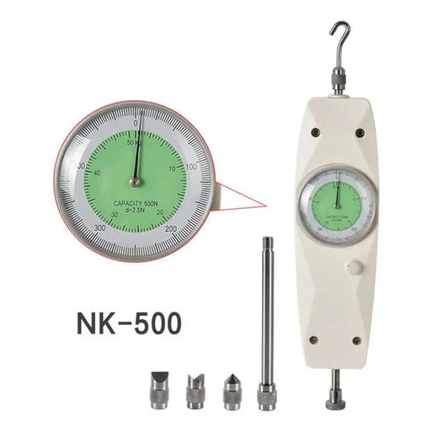 Push Pull Force Meter Analog Gauge For Precise 10N To 500N Force Testing Handy Dynamometer with hook and tips