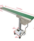 PVC Belt Conveyor 47 Inch Long 5.9 Inch Wide Aluminum Frame Countertop Transport Conveyor With Adjustable Speed 110V 120W Green Industrial Workhorse
