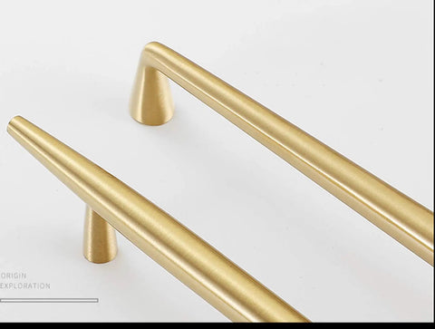 Bow Style Brass Cabinet Pulls For Kitchen And Bath, Easy Install Drawer Handles, Sleek Satin Finish, 128mm Center-To-Center Holes