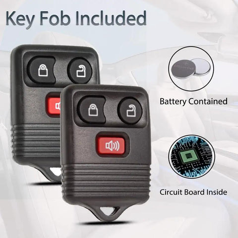 Replacement Ford Key Fob With Keyless Entry For F150 F250 F350 Explorer Expedition 1998 2016 Ranger Escape Edge E150 Freestar Lincoln Navigator Mazda 3 Button Remote CWTWB1U345 showing buttons and features