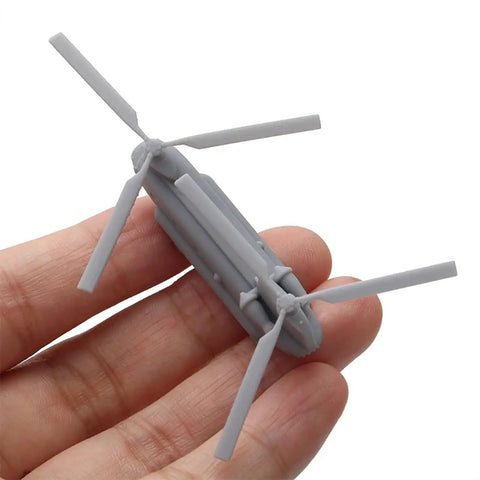 Chinook CH-47 Heavy Transport Helicopter DIY Kit Ten Sets Uncolored Resin Model For Military Builders, 1/350 Scale (86mm) in hand