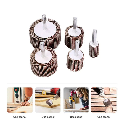 10Pcs Polishing Wheels for Rotary Tools with Brown Corundum Abrasive and Cloth Substrate, Wear Resistant Sanding Discs on drill