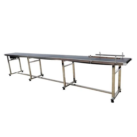 PVC Belt Conveyor With Stainless Steel Frame Heavy Duty 177 Inch Long By 11.8 Inch Wide Adjustable Speed Electric Conveyor