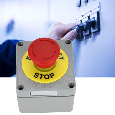 Estop Emergency Stop Switch Push Button IP66 Weatherproof Station Box Outdoor With Red Latching Mushroom Button