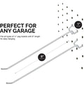 Eight Inch Pegboard Hook Organizer Kit with Fifty Hanging Hooks for Garage and Workshop Storage displayed on pegboard.