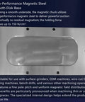 Rectangle Permanent Magnetic Clamping Plate For EDM Tapping And Drilling Machines with smooth disk base, 150 N/cm² pull