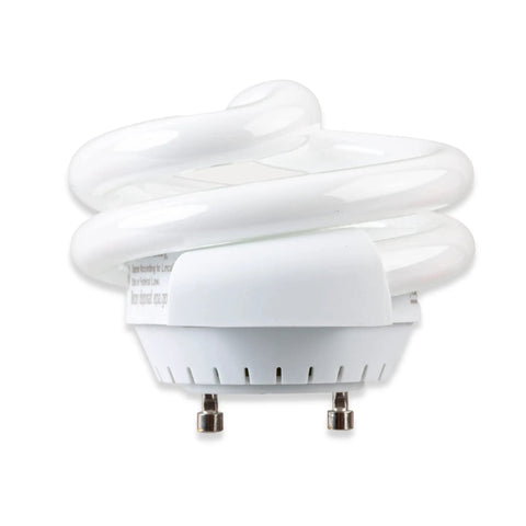 Side view of 13W T2 Spiral CFL GU24 Base Light Bulb 2700K Warm White 800 Lumens Money Saving Energy Efficient UL Listed Long Life
