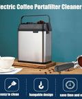 Electric Automatic Portafilter Cleaner And Knock Box With 58mm Mount Packing, stainless steel cleaner with brush.