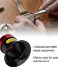 Close-up of 20X HD Watch Loupe Magnifier for Fine Jewelry and Horology Work with aluminum alloy frame in use for watch repair.