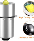 LED Flashlight Bulb Conversion Kit 12V 24V DC 3W P135S Base with high quality LED chips and universal P13.5S base.