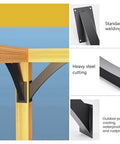 Tough As Nails 45 Degree Angle Support Brackets Heavy Duty Carbon Steel Beam Connectors For Pergola Gazebo Deck Patio Outdoor Projects Black Powder Coated Steel Corner Braces close-up on wood frame and connection detail.