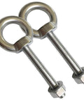 Heavy Duty M10 Shoulder Eyebolt Set Two Pack With Nuts And Washer, Stainless Steel Lifting Ring Eyebolt For Hoisting And Securing Loads