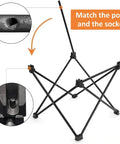Ultralight Folding Camping Table With Carry Bag A Must Have For Outdoor Cooking And Picnics frame assembly detail showing pole and socket match