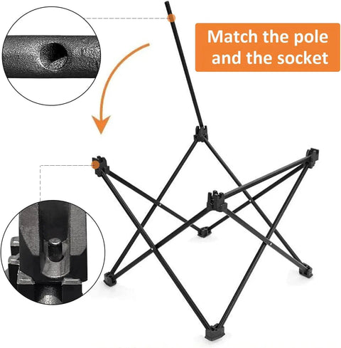 Ultralight Folding Camping Table With Carry Bag A Must Have For Outdoor Cooking And Picnics frame assembly detail showing pole and socket match
