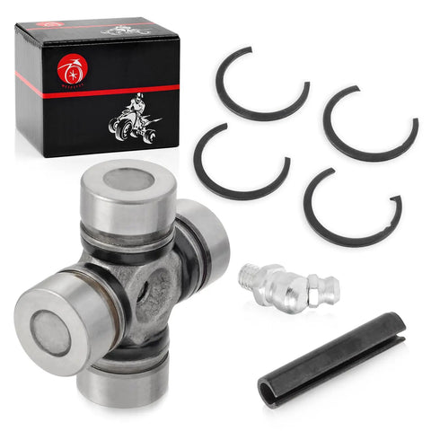 Front And Rear Driveshaft U Joint For Ranger RZR Scrambler And Sportsman UTVs Built To Last Heavy Duty 300 325 330 425 400 500 570 700 EV 800 850 900 1000 Turbo General 1000 4 XP EPS Replacement kit with joint, clips, grease fitting, and box