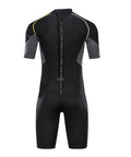 Back view of Men's 1.5mm Back Zip Shorty Neoprene Wetsuit Premium Dope Quality For Spearfishing Snorkeling Surfing Canoeing And Scuba Diving