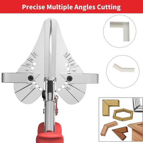 Beefy Miter Shear Cutter And Angle Shears For Vinyl Wood Molding Trim Trunking PVC Strips Adjustable 45 To 135 Degrees With Replacement Blades
