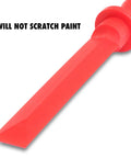 Red non-marring pry bar from 4 Piece Plastic Scraper Set For Trim Gaskets And Wheel Weight Removal Non Marring Pry Bars With Chisel Like Edges