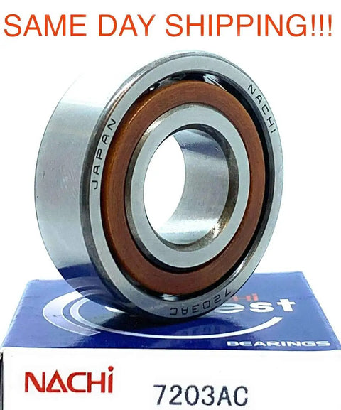 No Fuss Precision High Speed Angular Contact Spindle Ball Bearing 17X40X12MM Abec Seven Single Row Polyamide Cage Smooth Operator For Cnc Routers And Industrial Gear in a close-up view.