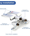 Dual Pedal Knee Valve For Hands Free Faucet No Touch Water Control For Hot Cold Warm Water knee valves with labeled parts
