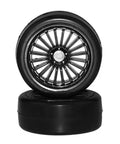 On Road 1/10 RC Car Tire Kit With 26mm Rubber Tyres And 12mm Hex Wheel Rims, Drift Ready For 4WD, Soft Rubber Construction Tire Set