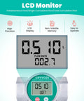 LCD display of Waterproof 1.5 Inch Digital Fuel Flow Meter With EMI Protection Inline NPT Thread 10.5 To 74 GPM Range