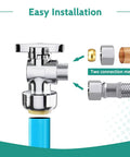 10 Pack Angle Stop Valve Half Inch Push To Three Eighth Inch Threaded Compression Water Shut Off Valve easy installation