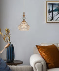 Living room with Brass Showstopper Pendant Light Fixture For Kitchen Island And Living Room Modern Ceiling Lighting