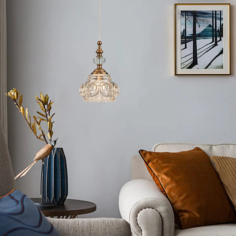 Living room with Brass Showstopper Pendant Light Fixture For Kitchen Island And Living Room Modern Ceiling Lighting