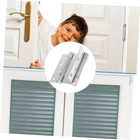 Close-up of stainless steel spring door hinge for garage doors; Gadpiparty, Amazon, double-surface, high load capacity