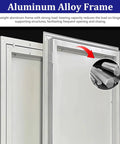 Rock Solid Aluminum Attic Access Door With Key Lock Smooth Ceiling Panel For Drywall Homes Tough As Nails aluminum alloy frame detail.