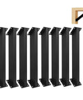 Heavy Hitter 45 Degree Angle Support Brackets Kit For Wood Post 8 Piece Set, black carbon steel, ideal for framing support.
