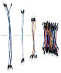 130 Pcs Solderless Flexible Breadboard Jumper Wires, Male to Male, Color-Coded, Various Sizes Displayed on White Background
