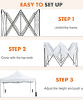 Step-by-step setup of 10x10 Ft Pop Up Canopy Tent For Camping Parties And Outdoor Events Easy Up Instant Shelter