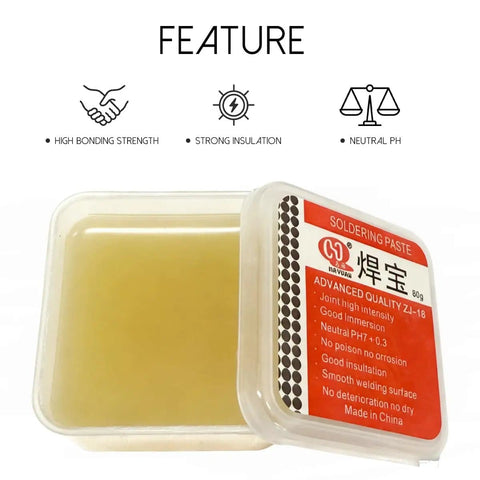 2 Pack 50g Solder Flux Rosin Paste For Lead Free No Clean Soldering Ideal For PCBs Electronics Mobile Phones Motherboards And Home Appliances Welding Wetting And Tip Protection For Stronger Cleaner Joints in open container showing paste texture