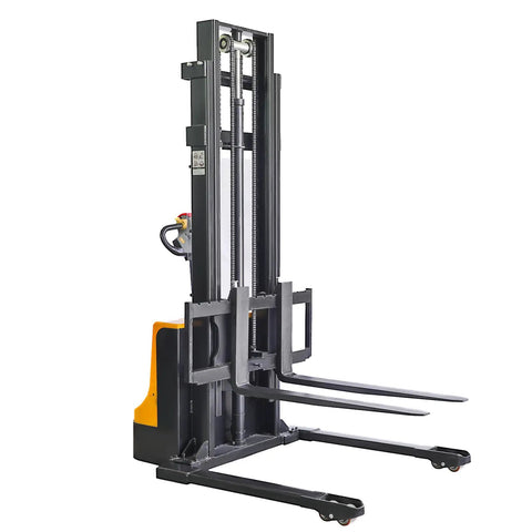 Fully Powered Electric Walkie Stacker With Adjustable Straddle Legs for pallet handling in warehouse