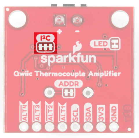 Qwiic Thermocouple Amplifier With MCP9600 For K Type Thermocouples Dual Temp Reads And Four Programmable Alerts I2C Interface